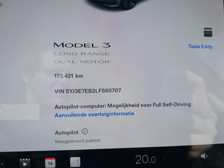 Photo 5 VIN: 5YJ3E7EB2LF560707 - TESLA MODEL 