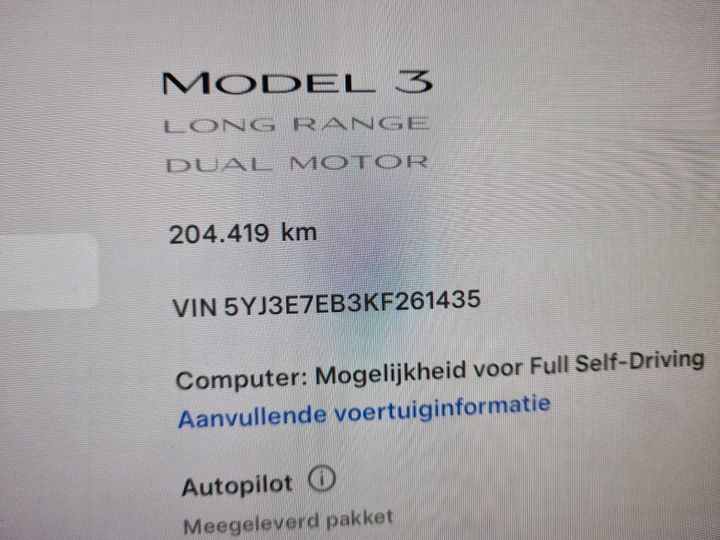 Photo 4 VIN: 5YJ3E7EB3KF261435 - TESLA MODEL 