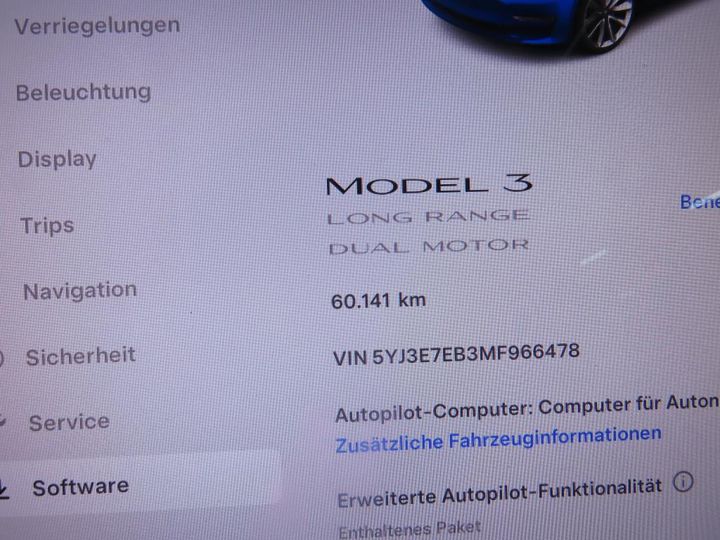 Photo 2 VIN: 5YJ3E7EB3MF966478 - TESLA MODEL-3 