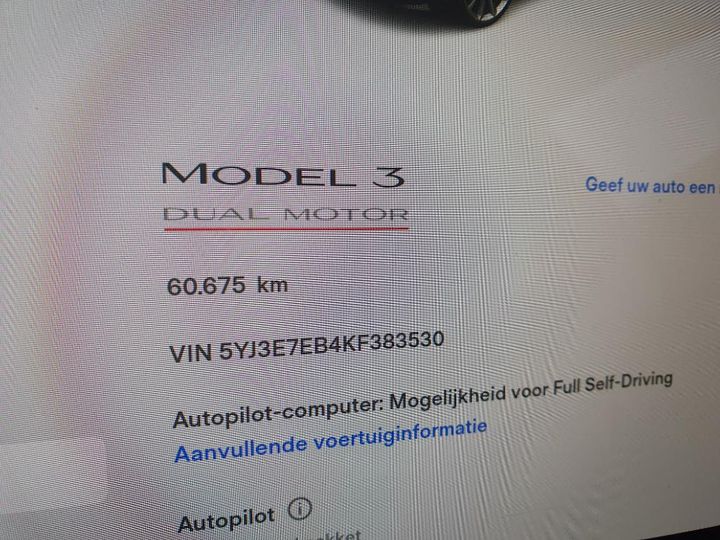 Photo 5 VIN: 5YJ3E7EB4KF383530 - TESLA MODEL 