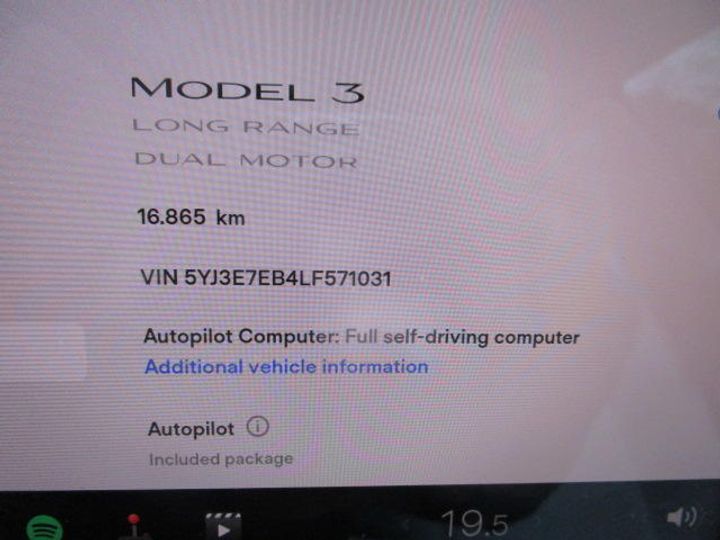 Photo 17 VIN: 5YJ3E7EB4LF571031 - TESLA MODEL 3 SALOON 