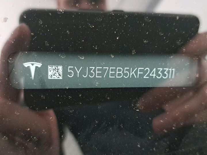 Photo 5 VIN: 5YJ3E7EB5KF243311 - TESLA MODEL 