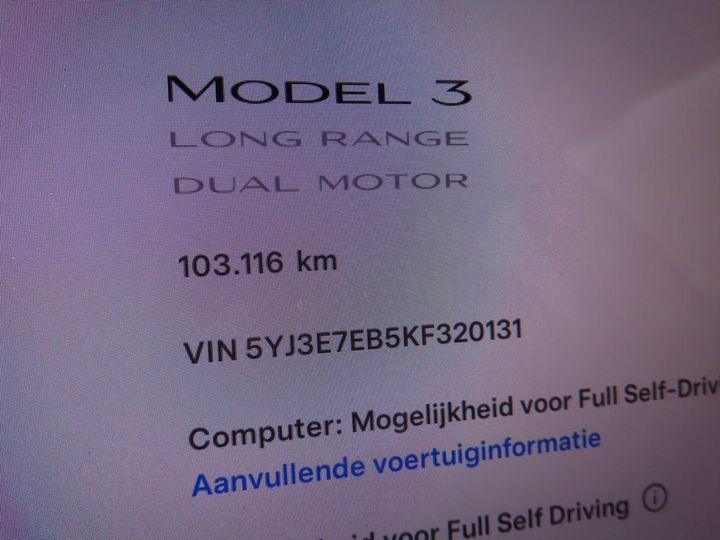 Photo 3 VIN: 5YJ3E7EB5KF320131 - TESLA MODEL 3 