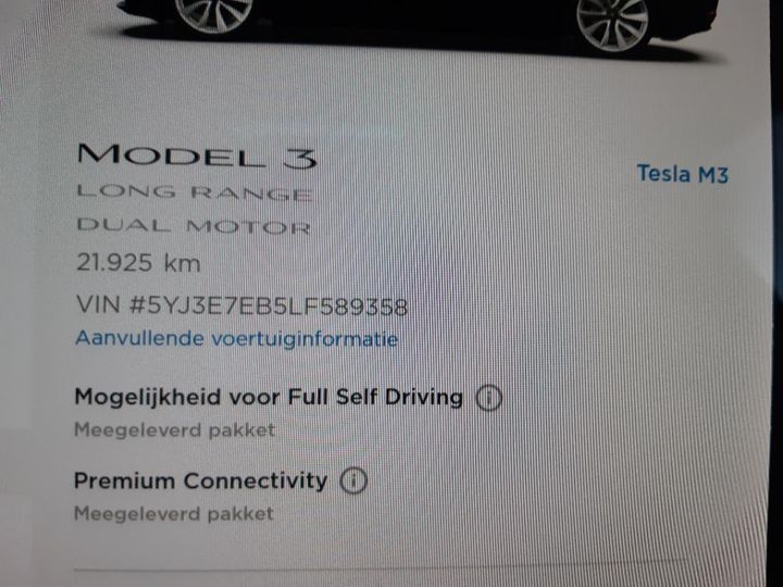 Photo 5 VIN: 5YJ3E7EB5LF589358 - TESLA MODEL 