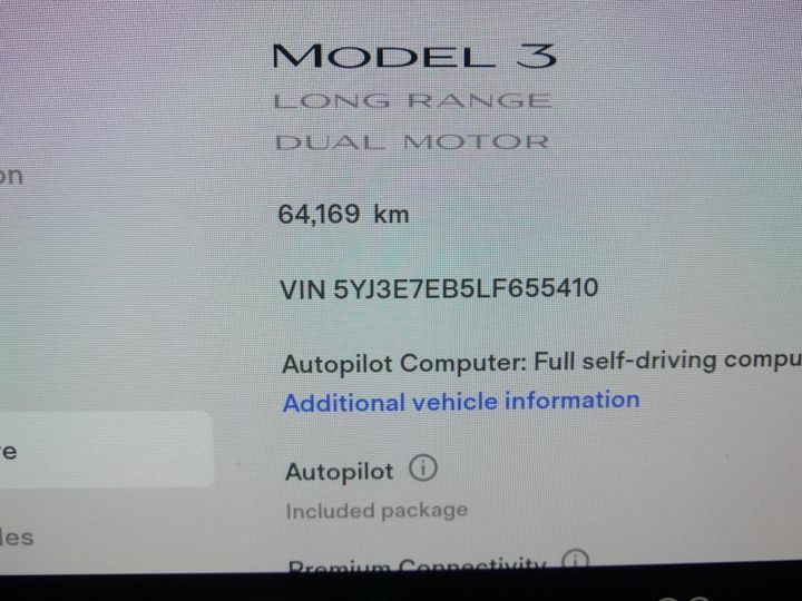 Photo 9 VIN: 5YJ3E7EB5LF655410 - TESLA MODEL 3 