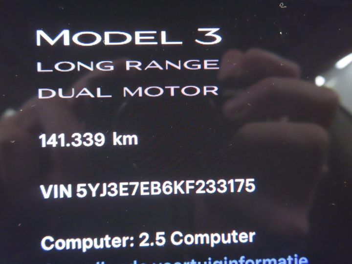 Photo 3 VIN: 5YJ3E7EB6KF233175 - TESLA MODEL 3 