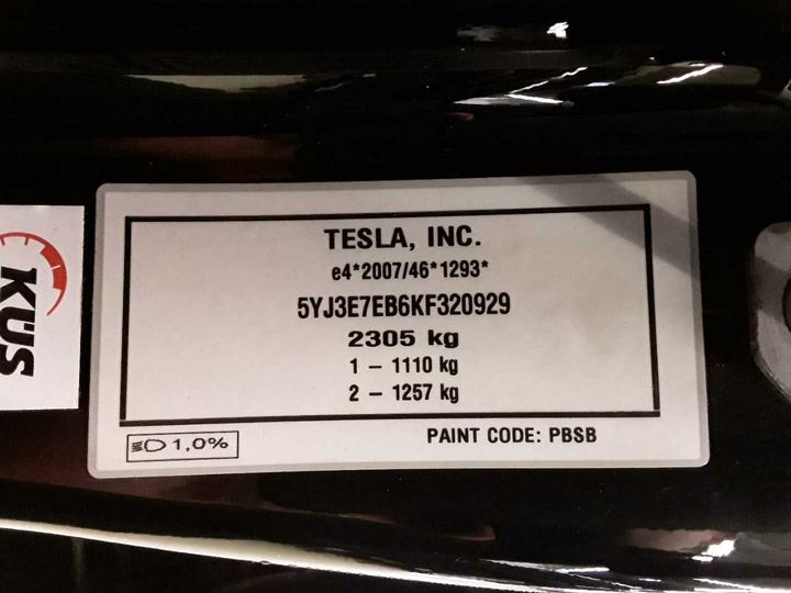 Photo 12 VIN: 5YJ3E7EB6KF320929 - TESLA MODEL 3 