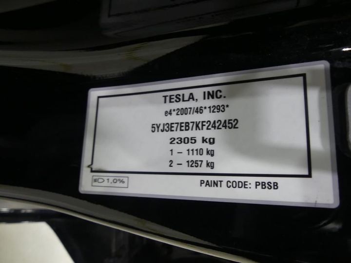 Photo 7 VIN: 5YJ3E7EB7KF242452 - TESLA MODEL 3 