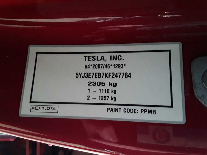 Photo 11 VIN: 5YJ3E7EB7KF247764 - TESLA MODEL 3 