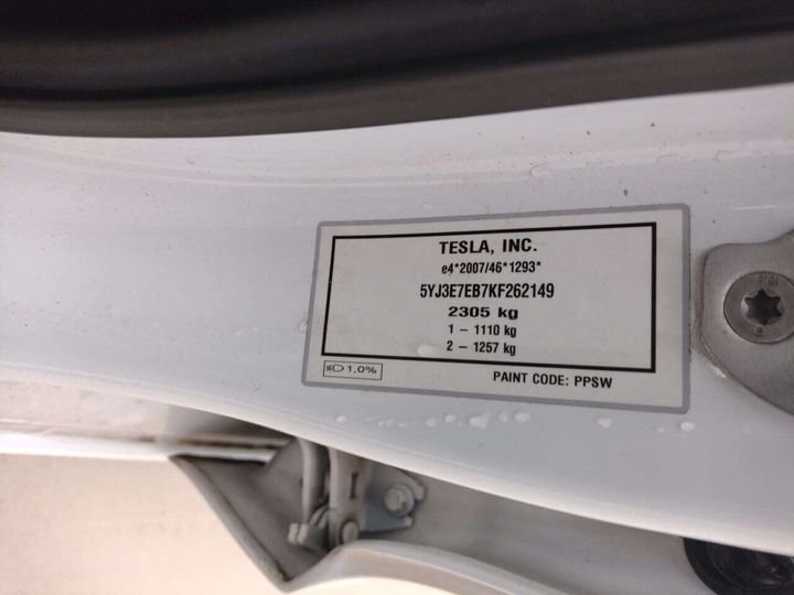 Photo 24 VIN: 5YJ3E7EB7KF262149 - TESLA MODEL 