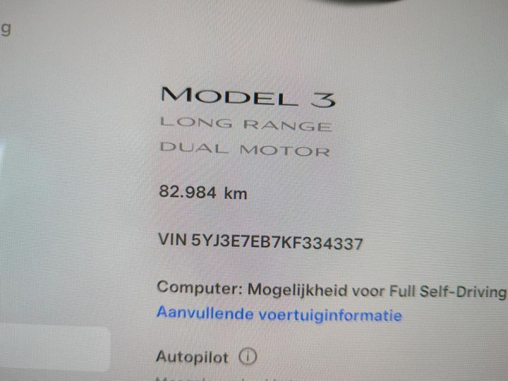 Photo 6 VIN: 5YJ3E7EB7KF334337 - TESLA MODEL 