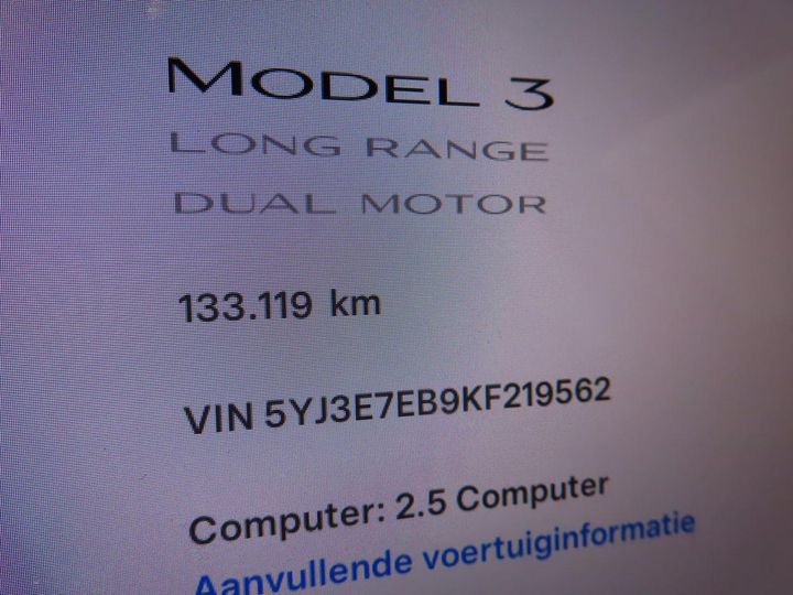 Photo 3 VIN: 5YJ3E7EB9KF219562 - TESLA MODEL 3 