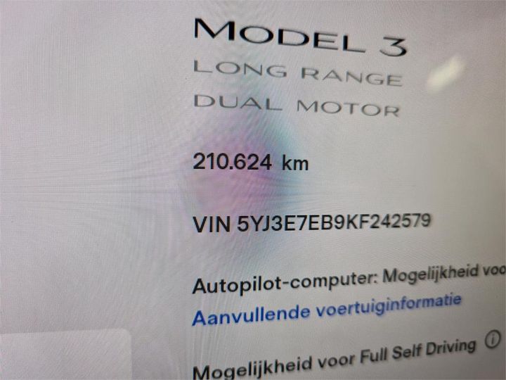 Photo 7 VIN: 5YJ3E7EB9KF242579 - TESLA MODEL 