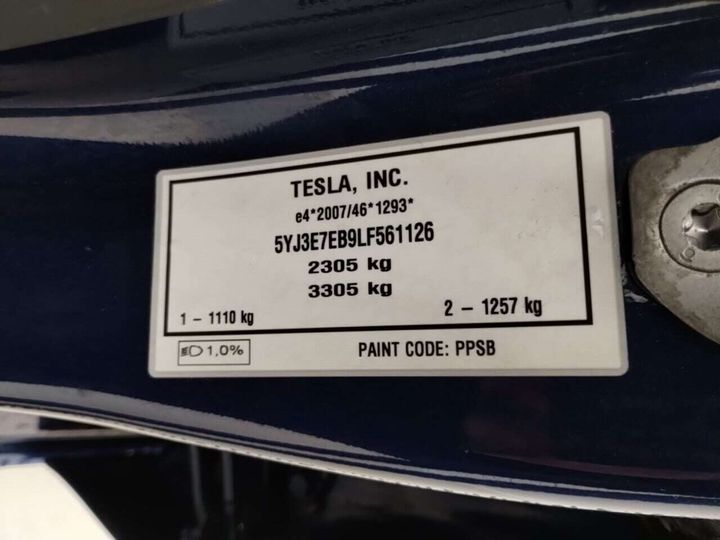 Photo 19 VIN: 5YJ3E7EB9LF561126 - TESLA MODEL 