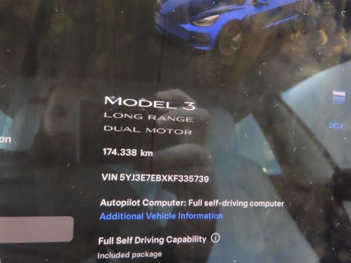 Photo 3 VIN: 5YJ3E7EBXKF335739 - TESLA MODEL 3 