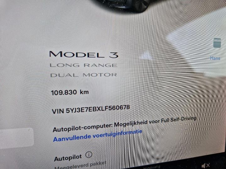 Photo 5 VIN: 5YJ3E7EBXLF560678 - TESLA MODEL 