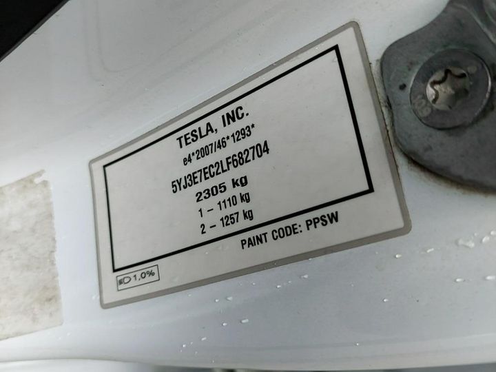 Photo 10 VIN: 5YJ3E7EC2LF682704 - TESLA MODEL-3 