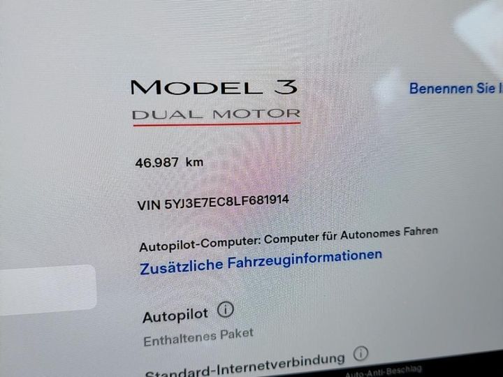 Photo 9 VIN: 5YJ3E7EC8LF681914 - TESLA MODEL 3 