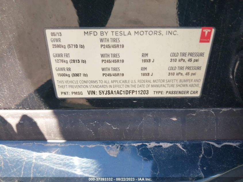 Photo 8 VIN: 5YJSA1AC1DFP11203 - TESLA MODEL S 