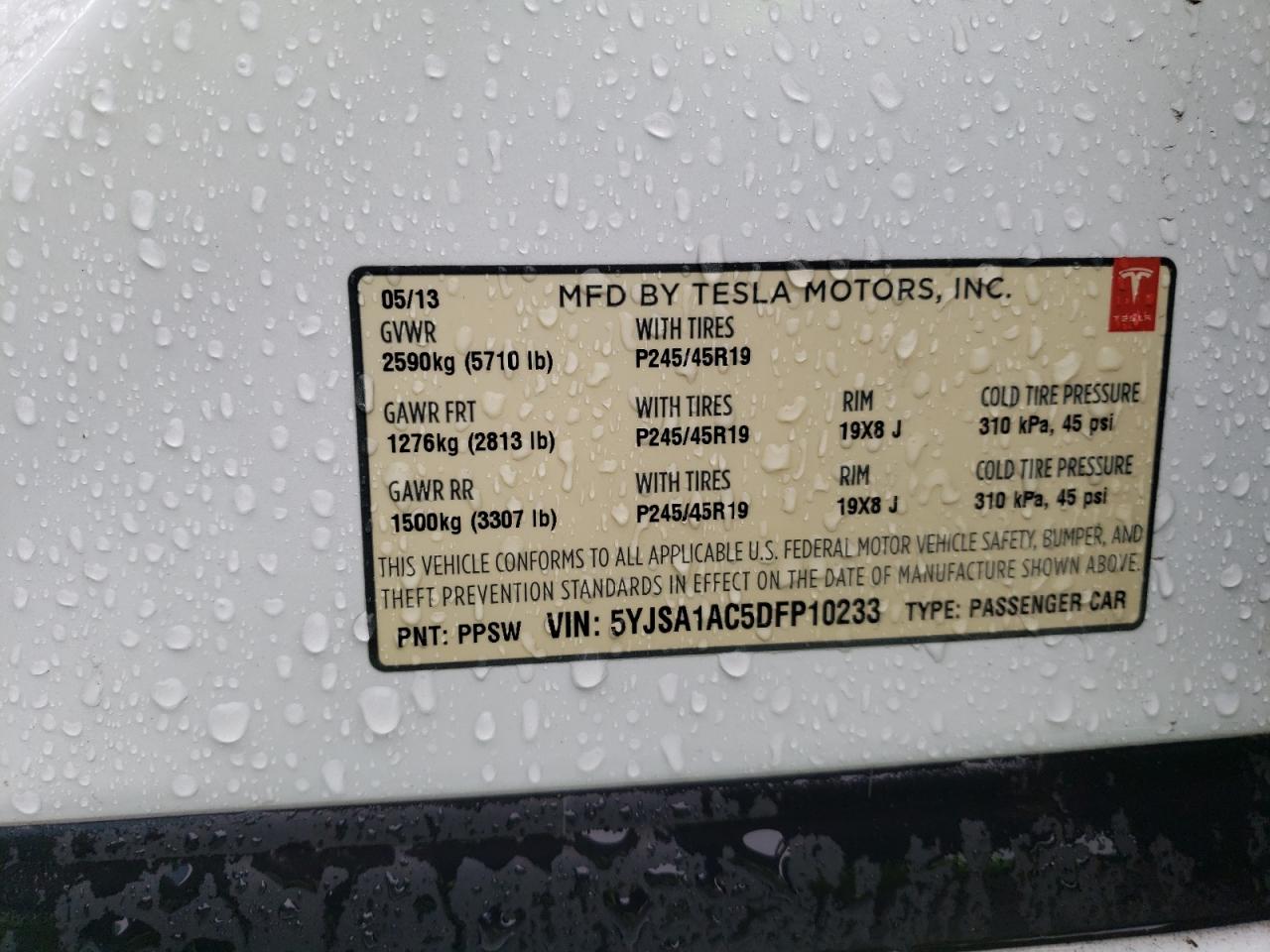 Photo 11 VIN: 5YJSA1AC5DFP10233 - TESLA MODEL S 