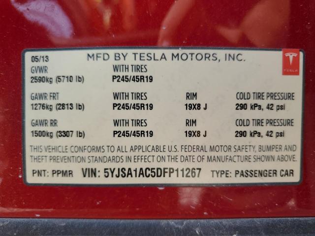 Photo 11 VIN: 5YJSA1AC5DFP11267 - TESLA MODEL S 