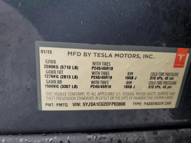 Photo 11 VIN: 5YJSA1CG2DFP03806 - TESLA MODEL S 