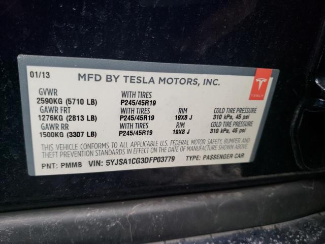 Photo 9 VIN: 5YJSA1CG3DFP03779 - TESLA MODEL S 