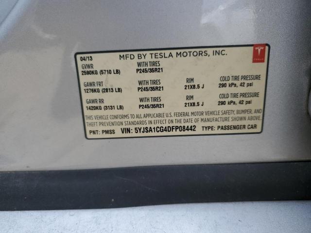 Photo 12 VIN: 5YJSA1CG4DFP08442 - TESLA MODEL S 