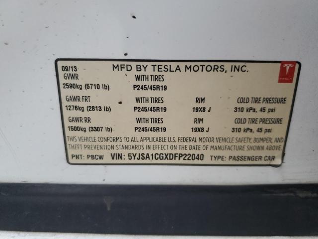 Photo 11 VIN: 5YJSA1CGXDFP22040 - TESLA MODEL S 