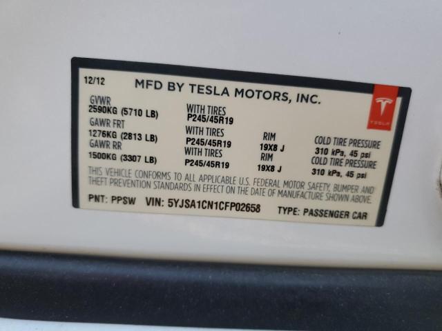 Photo 11 VIN: 5YJSA1CN1CFP02658 - TESLA MODEL S 