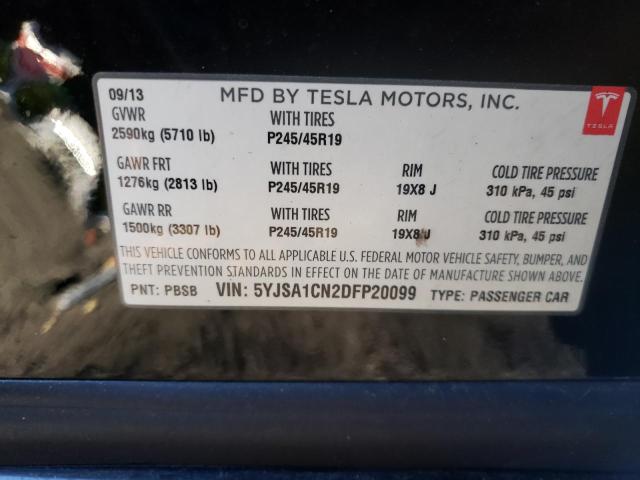 Photo 9 VIN: 5YJSA1CN2DFP20099 - TESLA MODEL S 