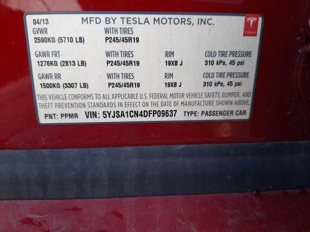 Photo 11 VIN: 5YJSA1CN4DFP09637 - TESLA MODEL S 