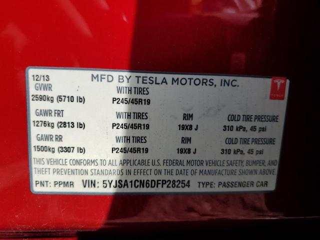 Photo 11 VIN: 5YJSA1CN6DFP28254 - TESLA MODEL S 