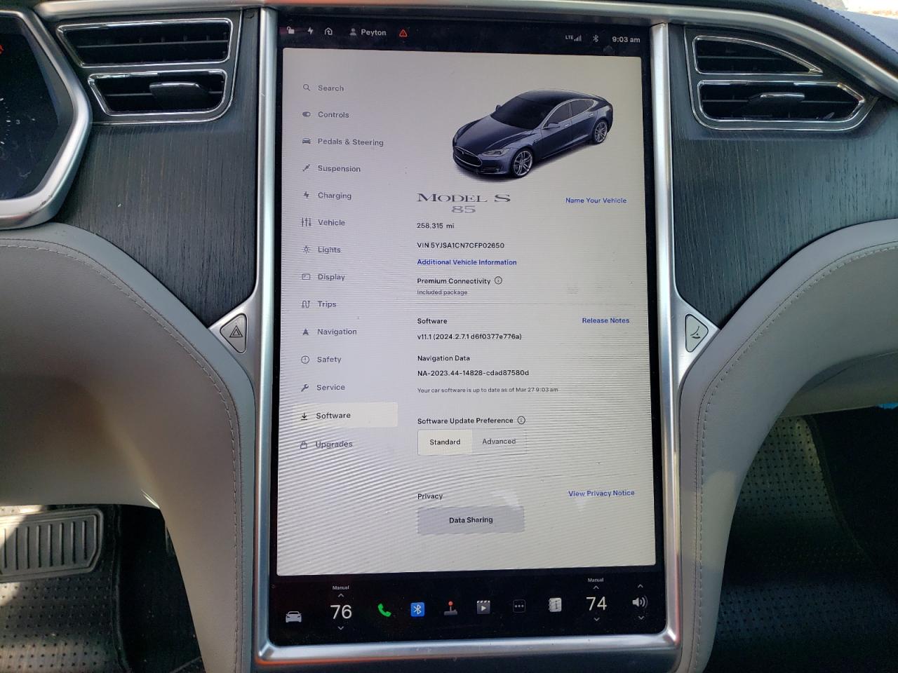 Photo 8 VIN: 5YJSA1CN7CFP02650 - TESLA MODEL S 