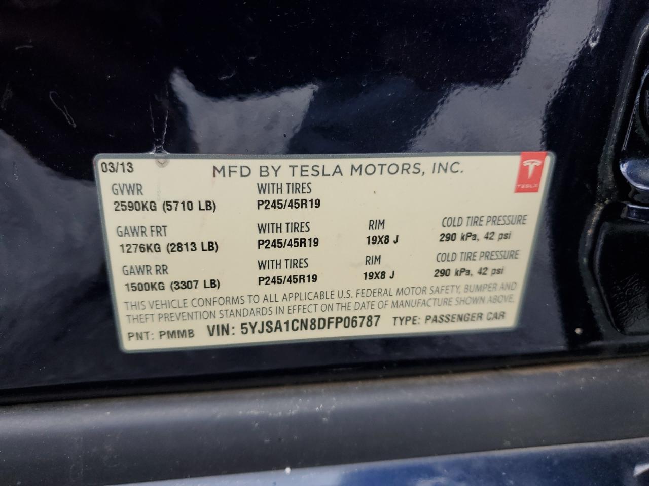 Photo 11 VIN: 5YJSA1CN8DFP06787 - TESLA MODEL S 