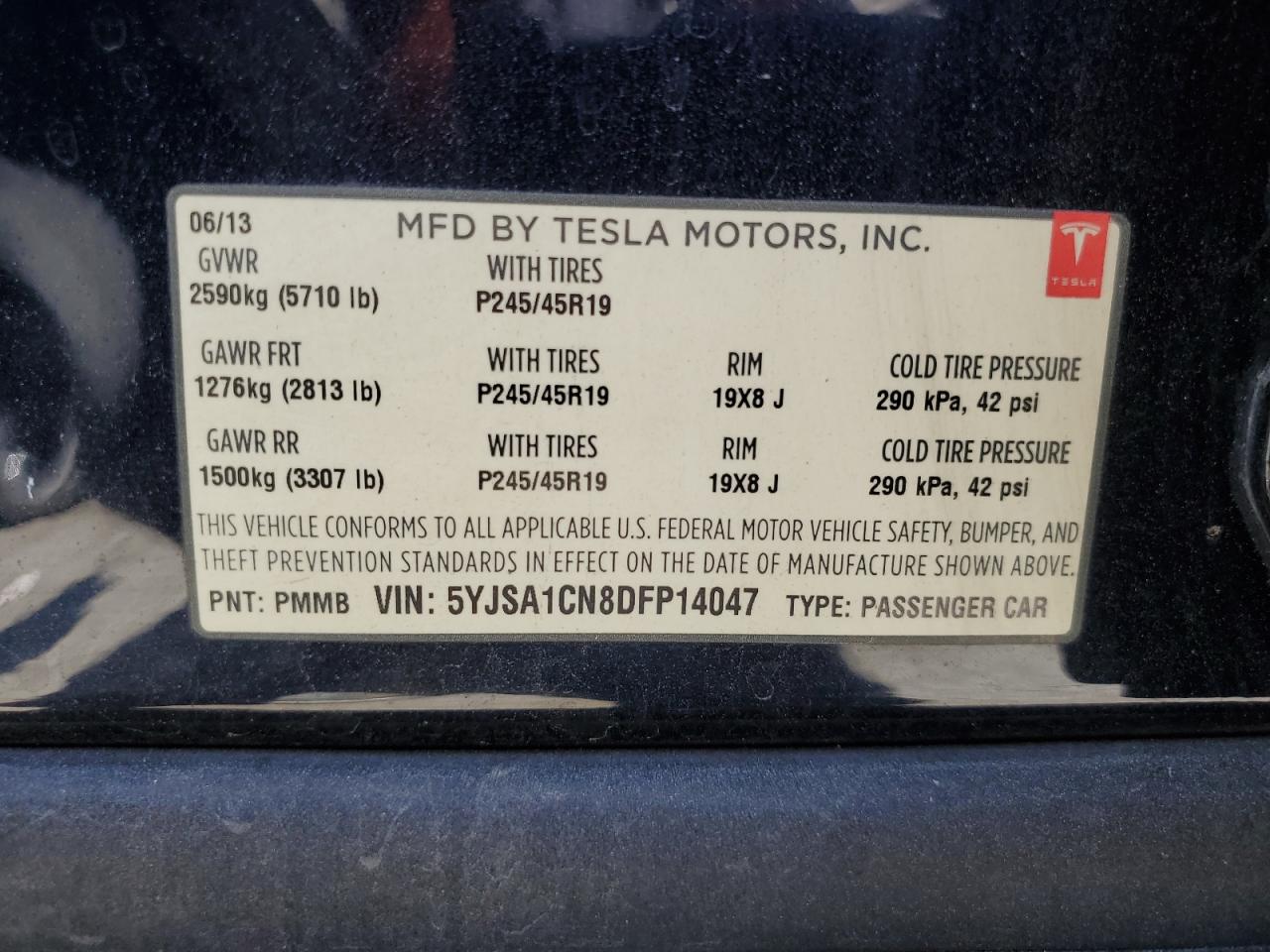 Photo 11 VIN: 5YJSA1CN8DFP14047 - TESLA MODEL S 