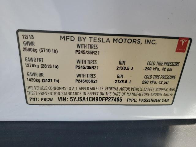 Photo 11 VIN: 5YJSA1CN9DFP27485 - TESLA MODEL S 