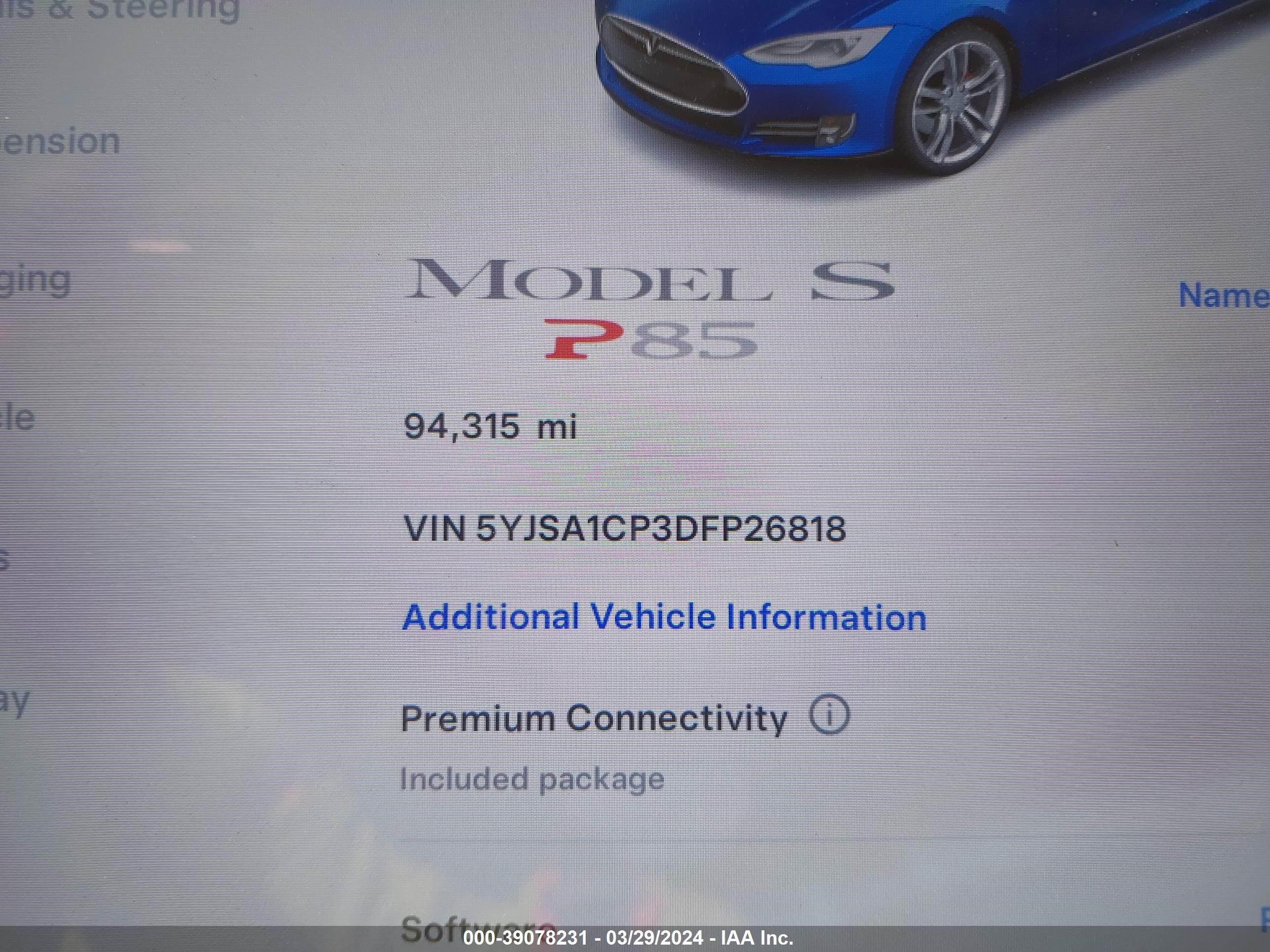 Photo 14 VIN: 5YJSA1CP3DFP26818 - TESLA MODEL S 