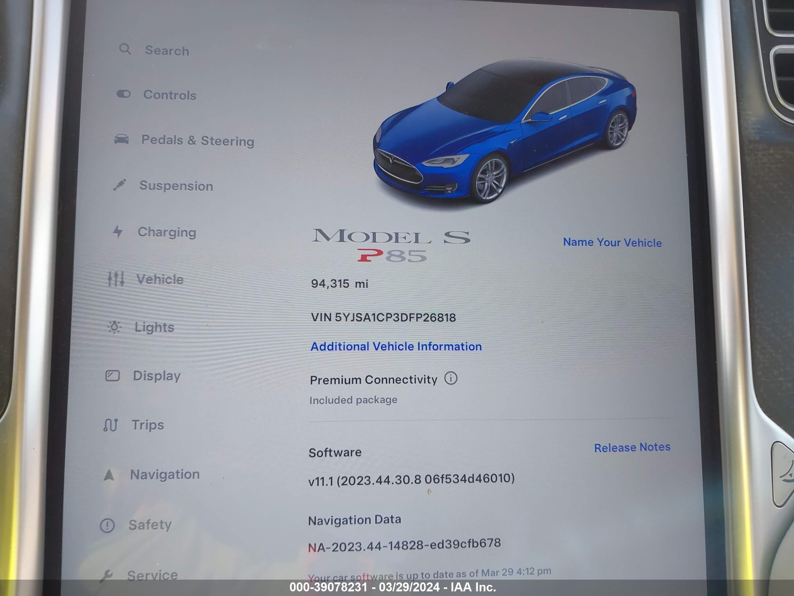 Photo 6 VIN: 5YJSA1CP3DFP26818 - TESLA MODEL S 