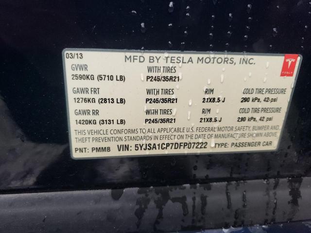 Photo 12 VIN: 5YJSA1CP7DFP07222 - TESLA MODEL S 