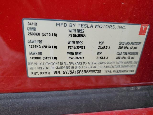 Photo 12 VIN: 5YJSA1CP8DFP09738 - TESLA MODEL S 