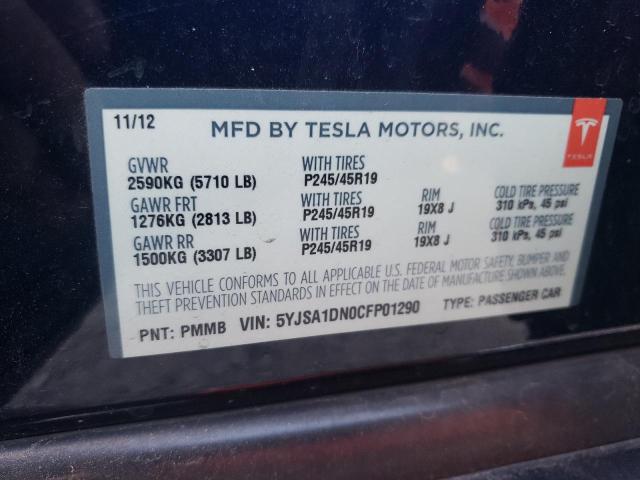 Photo 11 VIN: 5YJSA1DN0CFP01290 - TESLA MODEL S 