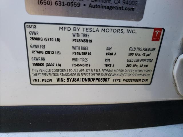 Photo 11 VIN: 5YJSA1DN0DFP05907 - TESLA MODEL S 