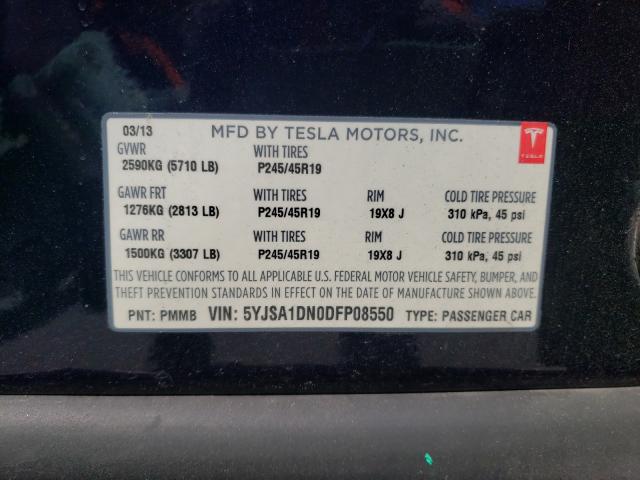 Photo 9 VIN: 5YJSA1DN0DFP08550 - TESLA MODEL S 