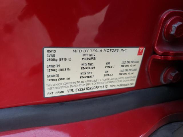 Photo 9 VIN: 5YJSA1DN2DFP11613 - TESLA MODEL S 