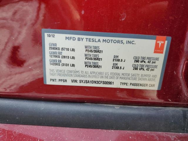 Photo 11 VIN: 5YJSA1DN3CFS00961 - TESLA MODEL S 