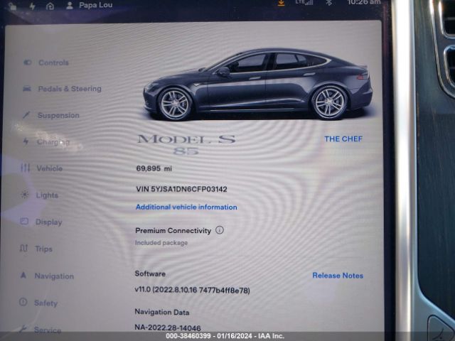 Photo 6 VIN: 5YJSA1DN6CFP03142 - TESLA MODEL S 