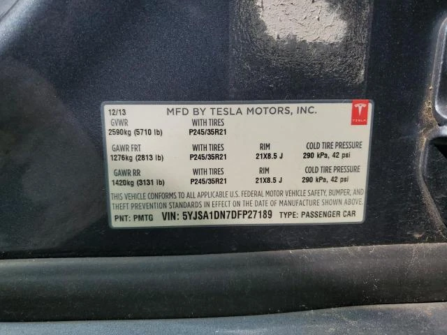 Photo 12 VIN: 5YJSA1DN7DFP27189 - TESLA MODEL S 