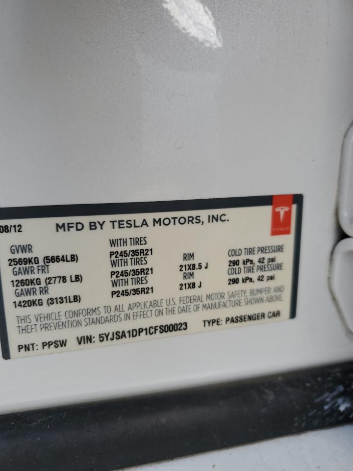 Photo 12 VIN: 5YJSA1DP1CFS00023 - TESLA MODEL S 