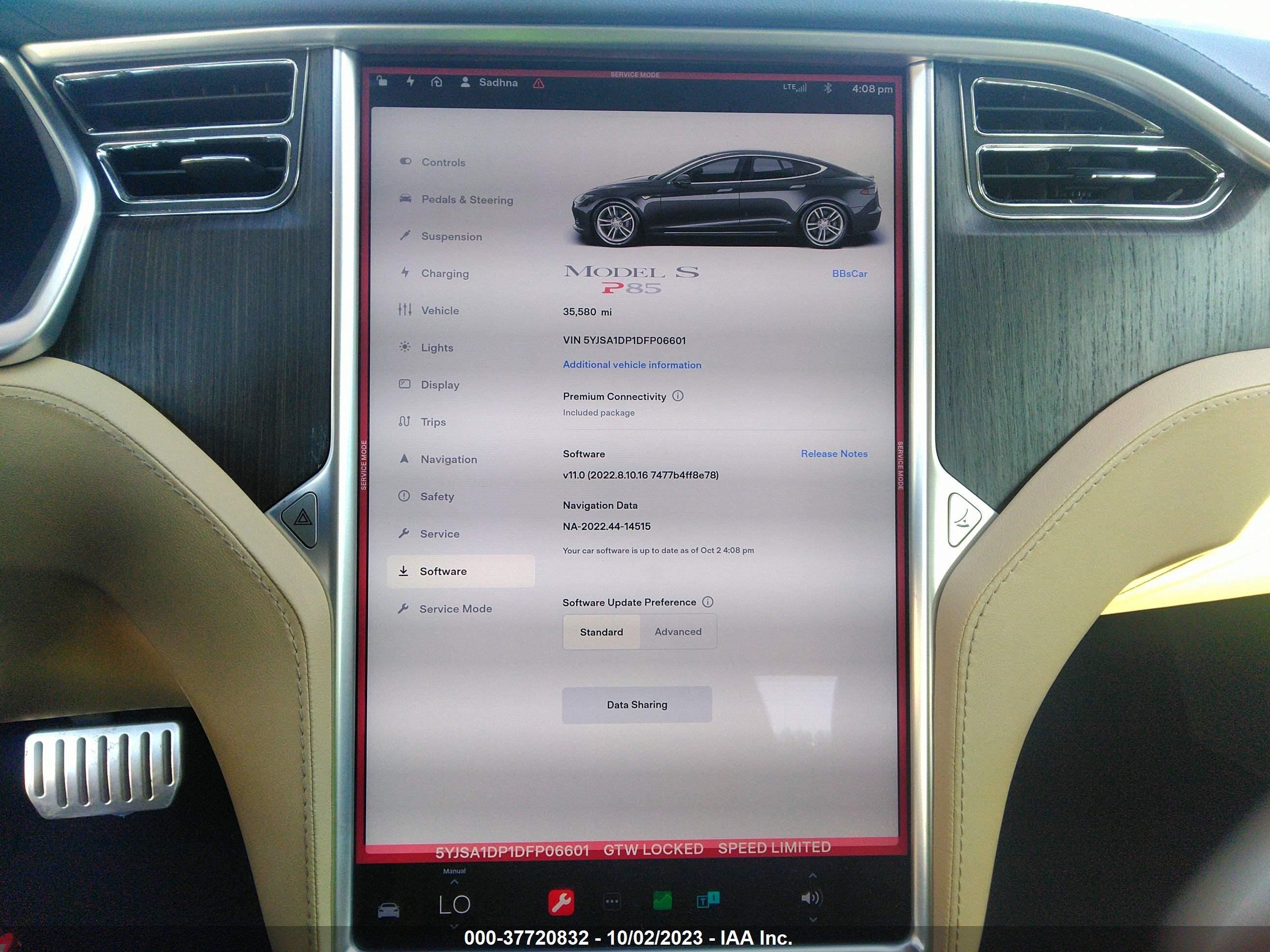 Photo 17 VIN: 5YJSA1DP1DFP06601 - TESLA MODEL S 